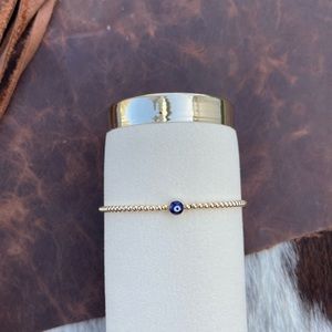 14kt gold filled evil eye bracelet